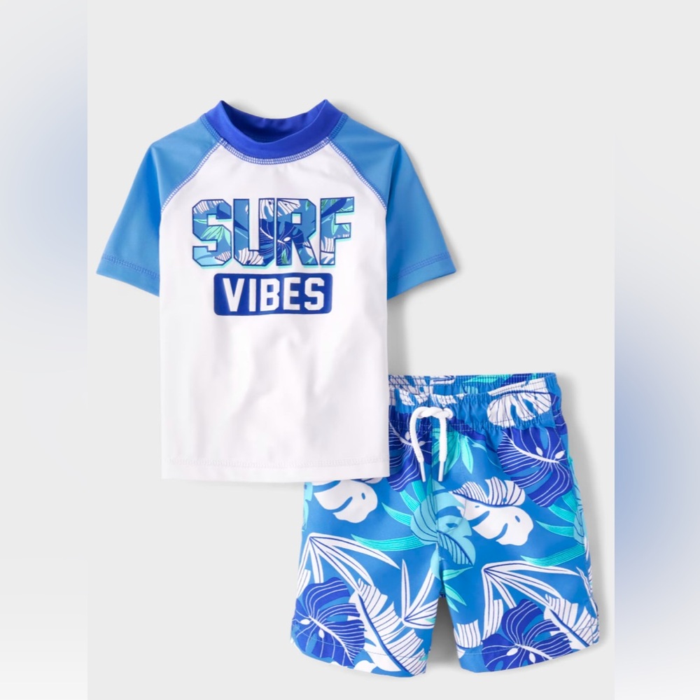 Baby And Toddler Boys Surf Vibes Rashguard Swimsuit - Size: 12-18M